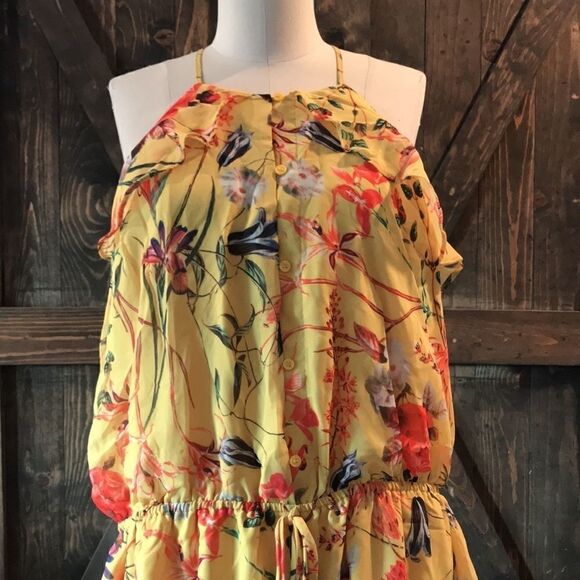 Belle+Sky Petite Havana Dream Yellow Floral Romper - Picture 3 of 10
